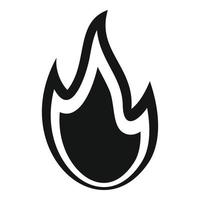 ícone de fumaça de chama de fogo, estilo simples vetor