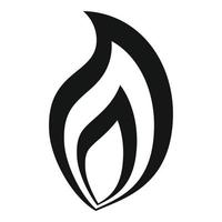 ícone de poder de chama de fogo, estilo simples vetor
