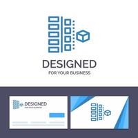 cartão de visita criativo e fases de desenvolvimento de modelo de logotipo planejam ilustração vetorial de produto de planejamento vetor