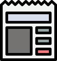 modelo de banner de ícone de vetor de ícone de cor plana de banco de interface do usuário básico de documento