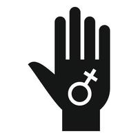 ícone dos direitos da mulher, estilo simples vetor