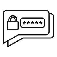 ícone de autenticação sms, estilo de estrutura de tópicos vetor