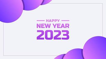 feliz ano novo 2023 fundo com cor roxa vetor