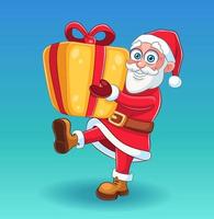 ilustração de personagem de Papai Noel. ilustração vetorial de natal do papai noel sorridente com caixa de presente vetor