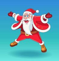 ilustração de personagem de Papai Noel. ilustração em vetor de natal de Papai Noel sorridente e pulando. mascote de natal