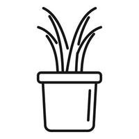 ícone de vaso de plantas suculentas, estilo de estrutura de tópicos vetor