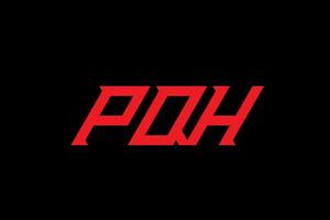 pqh design de logotipo de letra e alfabeto vetor