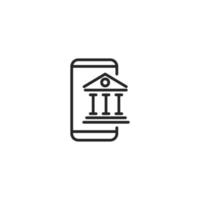 sinal vetorial do símbolo do banco é isolado em um fundo branco. cor de ícone de ilustração vetorial editável. vetor