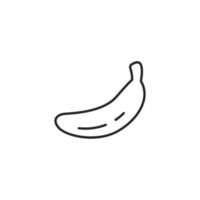 sinal de vetor de símbolo de banana é isolado em um fundo branco. cor de ícone de ilustração vetorial editável.