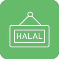 ícones de fundo de canto redondo de linha halal vetor
