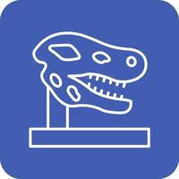 linha de fóssil de dinossauro ícones de fundo de canto redondo vetor