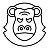 ícone de linha de orangotango vetor