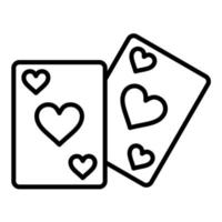 ícone de linha de cartas de jogar vetor