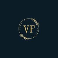 monograma de beleza inicial vf e design de logotipo elegante, logotipo de caligrafia da assinatura inicial, casamento, moda, floral e botânico com modelo criativo. vetor