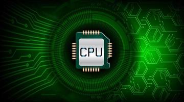 holografia de chip de cpu moderna em fundo de tecnologia vetor