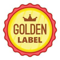 ícone de etiqueta dourada, estilo cartoon vetor