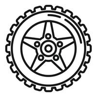 ícone de roda de carro, estilo de estrutura de tópicos vetor