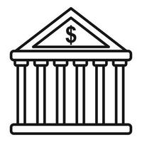 ícone do banco de crédito, estilo de estrutura de tópicos vetor