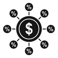 ícone de estrela do esquema de crédito, estilo simples vetor