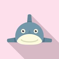 ícone de brinquedo de tubarão sorridente, estilo simples vetor