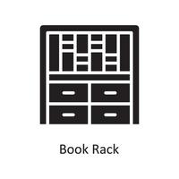 ilustração de design de ícone sólido vetor de rack de livros. símbolo de limpeza no arquivo eps 10 de fundo branco