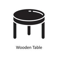 mesa de madeira ilustração em vetor ícone sólido design. símbolo de limpeza no arquivo eps 10 de fundo branco