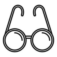 ícone de óculos de idosos, estilo de estrutura de tópicos vetor