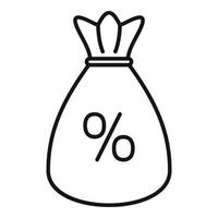 ícone de saco de dinheiro de bônus de venda, estilo de estrutura de tópicos vetor