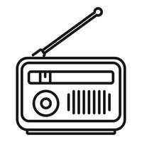 ícone de podcast de rádio, estilo de estrutura de tópicos vetor