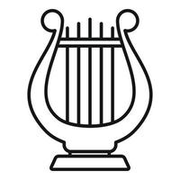 ícone de harpa, estilo de estrutura de tópicos vetor