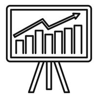 ícone de gráfico de crise, estilo de estrutura de tópicos vetor