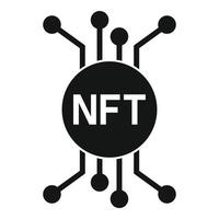 vetor simples do ícone do nft. blockchain token