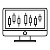 ícone do monitor do corretor, estilo da estrutura de tópicos vetor
