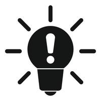ícone de lâmpada de crise de ideia, estilo simples vetor