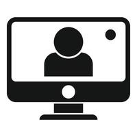 ícone de chamada de vídeo de reunião, estilo simples vetor