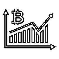 ícone gráfico gráfico bitcoin, estilo de estrutura de tópicos vetor