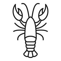 ícone de comida de lagosta, estilo de estrutura de tópicos vetor