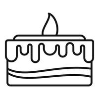ícone de bolo de festa, estilo de estrutura de tópicos vetor