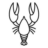 ícone de lagosta de jantar, estilo de estrutura de tópicos vetor