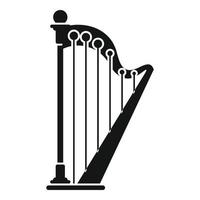 ícone de acorde de harpa, estilo simples vetor