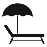 relaxe o ícone da cadeira de praia, estilo simples vetor