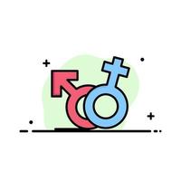 símbolo de gênero masculino feminino modelo de logotipo de negócios cor plana vetor