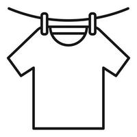 ícone de camiseta secadora, estilo de estrutura de tópicos vetor