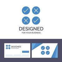 cartão de visita criativo e modelo de logotipo ilustração vetorial de carrapato de design cruzado criativo vetor