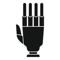 ícone de mão artificial, estilo simples vetor
