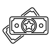 vetor de contorno do ícone de dinheiro simbólico. blockchain de recompensa