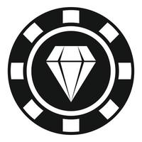 vetor simples de ícone de token de diamante. qualidade do crachá