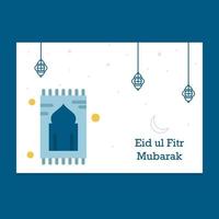 ilustração de cartão eid mubarak vetor