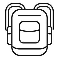 ícone de mochila pedindo carona, estilo de estrutura de tópicos vetor