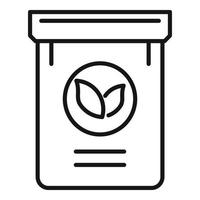 ícone do pacote de planta de fertilizante, estilo de estrutura de tópicos vetor